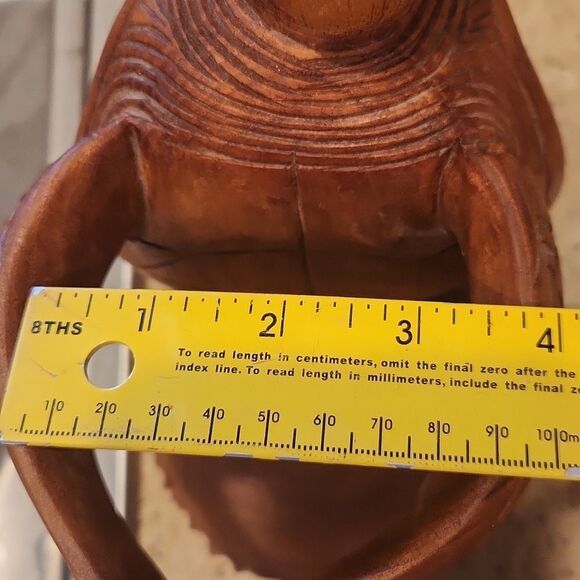 Elegant Brown Wooden Accent Sculpture with Abstract Design - Picture 5 of 5